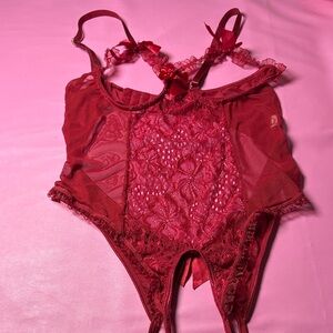 Red Lace Teddy Bodysuit - Women’s Intimates